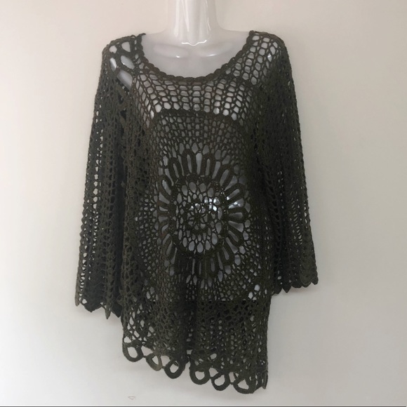Dress Barn Sweaters - Crochet asymmetrical top DD107